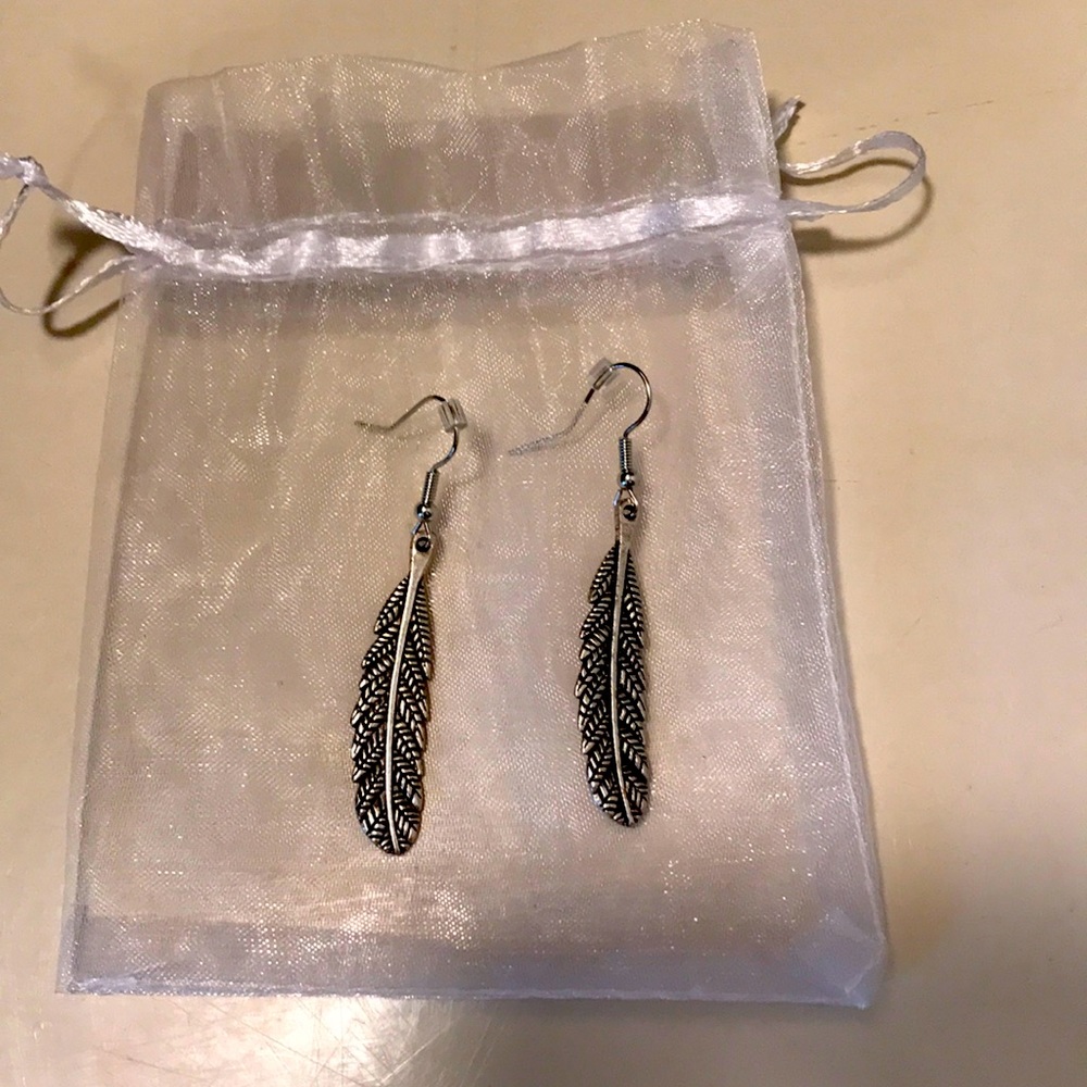 Silver Feather Earrings